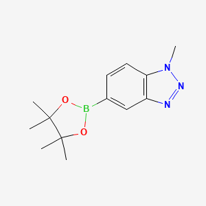 molecular formula C13H18BN3O2 B1445499 1-methyl-5-(4,4,5,5-tetramethyl-1,3,2-dioxaborolan-2-yl)-1H-benzo[d][1,2,3]triazole CAS No. 1396753-41-5
