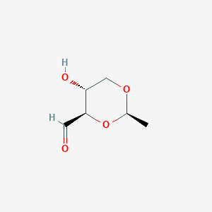molecular formula C6H10O4 B14455046 (2R,4R,5R)-5-hydroxy-2-methyl-1,3-dioxane-4-carbaldehyde CAS No. 70377-89-8