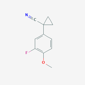 molecular formula C11H10FNO B1445507 1-(3-Fluoro-4-methoxyphenyl)cyclopropane-1-carbonitrile CAS No. 1282555-27-4