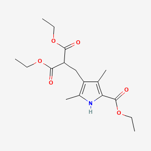 molecular formula C17H25NO6 B14455111 Diethyl{[5-(ethoxycarbonyl)-2,4-dimethyl-1h-pyrrol-3-yl]methyl}propanedioate CAS No. 75534-67-7