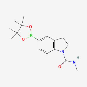 molecular formula C16H23BN2O3 B1445512 N-methyl-5-(4,4,5,5-tetramethyl-1,3,2-dioxaborolan-2-yl)indoline-1-carboxamide CAS No. 1396777-87-9