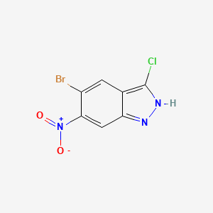 molecular formula C7H3BrClN3O2 B1445521 5-溴-3-氯-6-硝基-1H-吲唑 CAS No. 929617-32-3