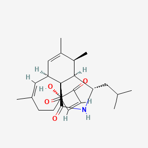 molecular formula C24H33NO4 B14455210 1H-Cycloundec(d)isoindole-1,12,15-trione, 2,3,3a,4,6a,9,10,11-octahydro-11-hydroxy-4,5,8-trimethyl-3-(2-methylpropyl)-, (3S,3aR,4S,6aS,7E,11S,13E,15aS)- CAS No. 72363-47-4