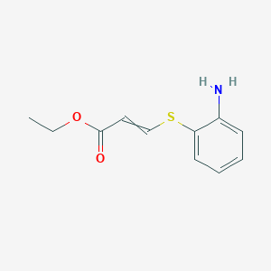 molecular formula C11H13NO2S B14455217 Ethyl 3-[(2-aminophenyl)sulfanyl]prop-2-enoate CAS No. 74675-57-3