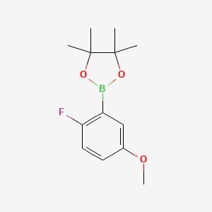molecular formula C13H18BFO3 B1445522 2-(2-Fluoro-5-methoxyphenyl)-4,4,5,5-tetramethyl-1,3,2-dioxaborolane CAS No. 1190129-83-9