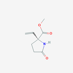 molecular formula C8H11NO3 B14455266 Methyl 2-ethenyl-5-oxo-L-prolinate CAS No. 70805-06-0