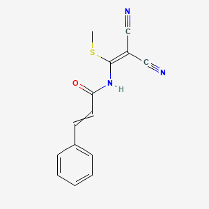 molecular formula C14H11N3OS B14455304 N-[2,2-Dicyano-1-(methylsulfanyl)ethenyl]-3-phenylprop-2-enamide CAS No. 75614-65-2