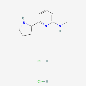 molecular formula C10H17Cl2N3 B1445531 N-methyl-6-(pyrrolidin-2-yl)pyridin-2-amine dihydrochloride CAS No. 1361112-97-1