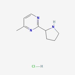 molecular formula C9H14ClN3 B1445533 4-Methyl-2-(pyrrolidin-2-yl)pyrimidine hydrochloride CAS No. 1361118-71-9