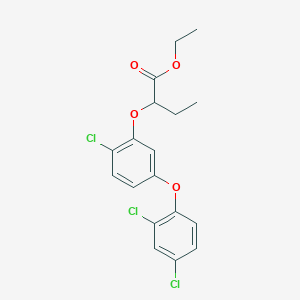 molecular formula C18H17Cl3O4 B14455345 Ethyl 2-[2-chloro-5-(2,4-dichlorophenoxy)phenoxy]butanoate CAS No. 68533-85-7