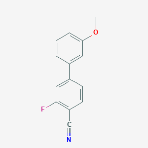 molecular formula C14H10FNO B1445535 2-Fluoro-4-(3-methoxyphenyl)benzonitrile CAS No. 1381944-62-2