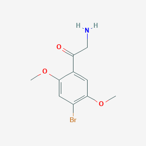 molecular formula C10H12BrNO3 B144554 Ethanone, 2-amino-1-(4-bromo-2,5-dimethoxyphenyl)- CAS No. 807631-09-0