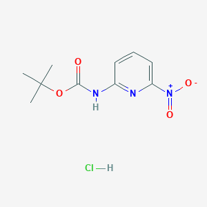 molecular formula C10H14ClN3O4 B1445540 tert-Butyl (6-nitropyridin-2-yl)carbamate hydrochloride CAS No. 1258640-05-9