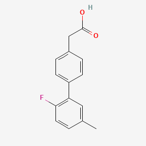 molecular formula C15H13FO2 B1445542 [4-(2-Fluoro-5-methylphenyl)phenyl]acetic acid CAS No. 1375068-96-4