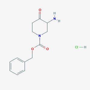 molecular formula C13H17ClN2O3 B1445543 Benzyl 3-amino-4-oxopiperidine-1-carboxylate hydrochloride CAS No. 1196145-01-3