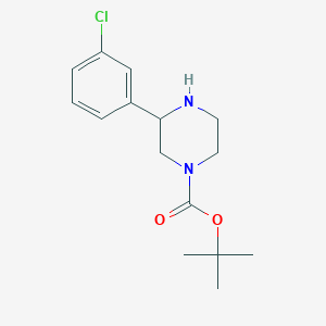 molecular formula C15H21ClN2O2 B1445553 tert-Butyl 3-(3-chlorophenyl)piperazine-1-carboxylate CAS No. 886767-41-5