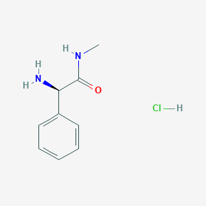 molecular formula C9H13ClN2O B1445556 (2R)-2-amino-N-methyl-2-phenylacetamide hydrochloride CAS No. 1423015-70-6