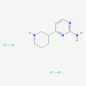 molecular formula C9H16Cl2N4 B1445561 4-(Piperidin-3-yl)pyrimidin-2-amine dihydrochloride CAS No. 1361116-73-5