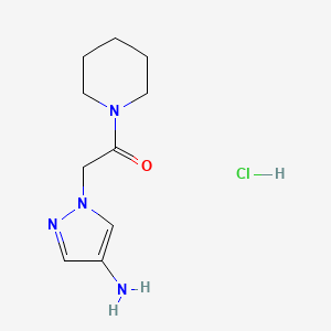 molecular formula C10H17ClN4O B1445562 2-(4-Amino-pyrazol-1-yl)-1-piperidin-1-yl-ethanone hydrochloride CAS No. 1361118-49-1