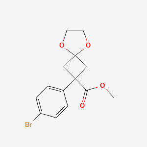 molecular formula C14H15BrO4 B1445565 Methyl 2-(4-bromophenyl)-5,8-dioxaspiro[3.4]octane-2-carboxylate CAS No. 1364663-40-0