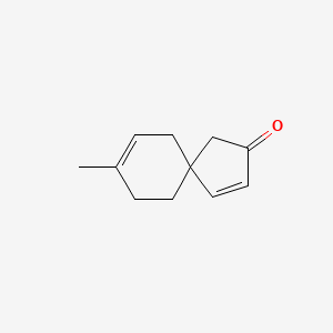 molecular formula C11H14O B14455669 Spiro[4.5]deca-3,7-dien-2-one, 8-methyl- CAS No. 72059-92-8