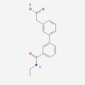 {3-[3-(Ethylcarbamoyl)phenyl]phenyl}acetic acid