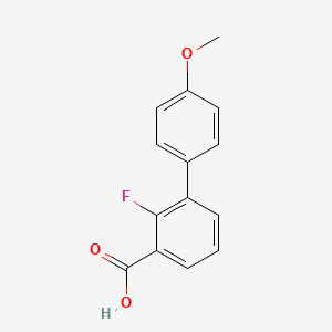 molecular formula C14H11FO3 B1445571 2-Fluoro-3-(4-methoxyphenyl)benzoic acid CAS No. 1381944-28-0