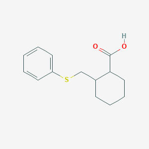 molecular formula C14H18O2S B14455764 2-[(Phenylsulfanyl)methyl]cyclohexane-1-carboxylic acid CAS No. 76358-97-9