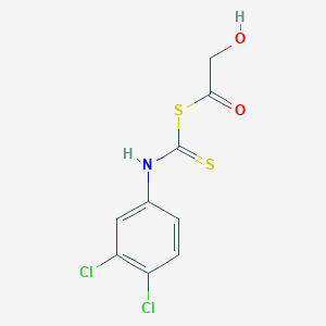 molecular formula C9H7Cl2NO2S2 B14455899 Carbanilic acid, 3,4-dichlorodithio-, glycolate CAS No. 73623-06-0