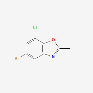 molecular formula C8H5BrClNO B1445590 5-Bromo-7-chloro-2-methyl-1,3-benzoxazole CAS No. 1226070-17-2