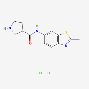 molecular formula C13H16ClN3OS B1445592 Pyrrolidine-3-carboxylic acid (2-methyl-benzothiazol-6-yl)-amide hydrochloride CAS No. 1361116-39-3