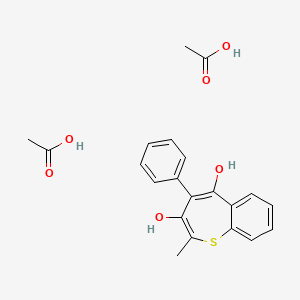 molecular formula C21H22O6S B14455990 Acetic acid;2-methyl-4-phenyl-1-benzothiepine-3,5-diol CAS No. 72262-58-9