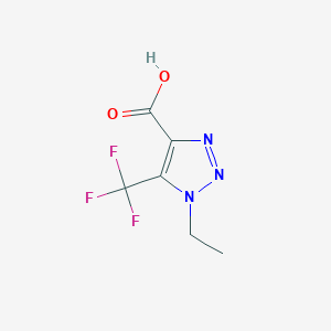 molecular formula C6H6F3N3O2 B1445606 1-ethyl-5-(trifluoromethyl)-1H-1,2,3-triazole-4-carboxylic acid CAS No. 1267110-06-4