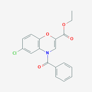 molecular formula C18H14ClNO4 B14456060 Ethyl 4-benzoyl-6-chloro-4H-1,4-benzoxazine-2-carboxylate CAS No. 68466-19-3