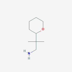 B1445619 2-Methyl-2-(oxan-2-yl)propan-1-amine CAS No. 1384782-50-6