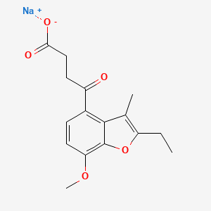 molecular formula C16H17NaO5 B14456199 sodium;4-(2-ethyl-7-methoxy-3-methyl-1-benzofuran-4-yl)-4-oxobutanoate CAS No. 73698-61-0