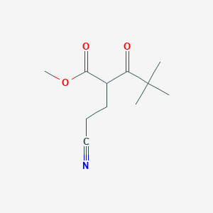 molecular formula C11H17NO3 B1445620 Methyl 2-(2-cyanoethyl)-4,4-dimethyl-3-oxopentanoate CAS No. 1384429-23-5