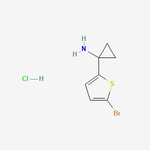 molecular formula C7H9BrClNS B1445621 1-(5-溴噻吩-2-基)环丙-1-胺盐酸盐 CAS No. 1394040-39-1