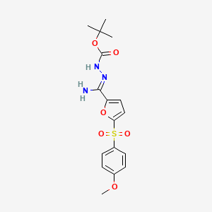 molecular formula C17H21N3O6S B14456225 Hydrazinecarboxylic acid, 2-((5-((4-methoxyphenyl)sulfonyl)-2-furanyl)iminomethyl)-, 1,1-dimethyl ester CAS No. 75745-78-7