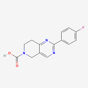 molecular formula C14H12FN3O2 B1445625 2-(4-氟苯基)-7,8-二氢吡啶并[4,3-d]嘧啶-6(5H)-羧酸 CAS No. 1395492-92-8