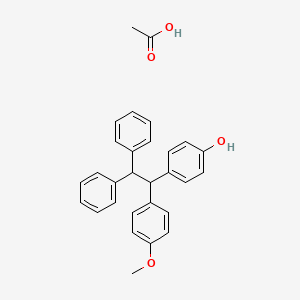 molecular formula C29H28O4 B14456256 Acetic acid;4-[1-(4-methoxyphenyl)-2,2-diphenylethyl]phenol CAS No. 76115-10-1