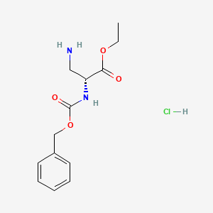 molecular formula C13H19ClN2O4 B1445628 (R)-Ethyl 3-amino-2-(((benzyloxy)carbonyl)amino)propanoate hydrochloride CAS No. 264235-79-2