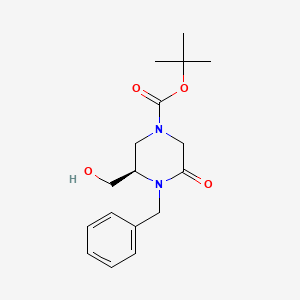 molecular formula C17H24N2O4 B1445629 (R)-1-Boc-4-benzyl-3-(hydroxymethyl)-5-oxopiperazine CAS No. 1384268-90-9