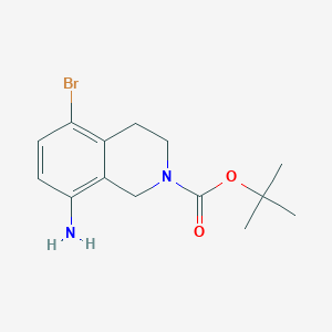 molecular formula C14H19BrN2O2 B1445635 2-Boc-5-bromo-1,2,3,4-tetrahydroisoquinolin-8-amine CAS No. 1260763-55-0