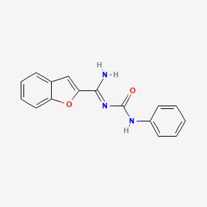 molecular formula C16H13N3O2 B14456409 N'-(Phenylcarbamoyl)-1-benzo[b]furan-2-carboximidamide 