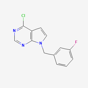 molecular formula C13H9ClFN3 B1445641 7-(3-氟苄基)-4-氯-7H-吡咯并[2,3-D]嘧啶 CAS No. 1380310-97-3