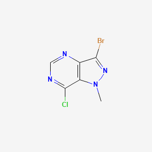 molecular formula C6H4BrClN4 B1445643 3-溴-7-氯-1-甲基-1H-吡唑并[4,3-d]嘧啶 CAS No. 1260787-71-0