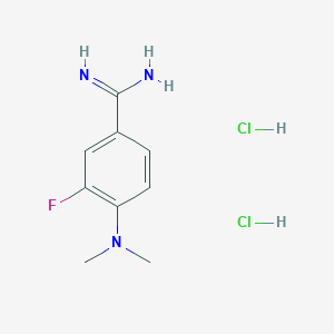 molecular formula C9H14Cl2FN3 B1445645 4-(二甲氨基)-3-氟苯-1-甲酰亚胺二盐酸盐 CAS No. 1394042-84-2