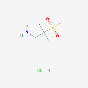 molecular formula C5H14ClNO2S B1445655 2-Methanesulfonyl-2-methylpropan-1-amine hydrochloride CAS No. 1314129-42-4