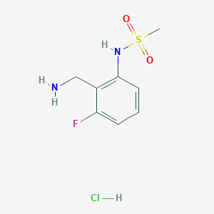 molecular formula C8H12ClFN2O2S B1445657 N-[2-(aminomethyl)-3-fluorophenyl]methanesulfonamide hydrochloride CAS No. 1384428-51-6